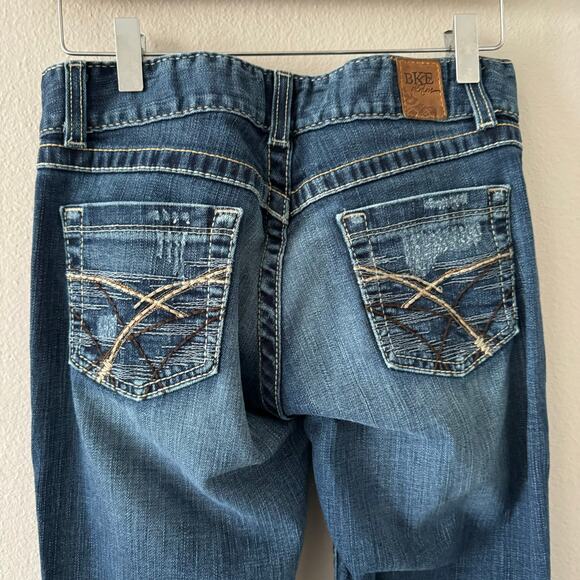 BKE Buckle Culture Boot Cut Denim Stretch Jeans Stitch Distressed Sz 28x35.5 - Picture 8 of 11
